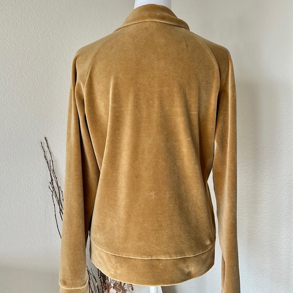 GAP Stretch Velour Tan Track Jacket M - Picture 3 of 9